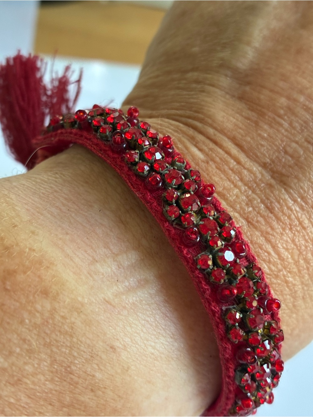 Deepa Gurani red beaded bracelet